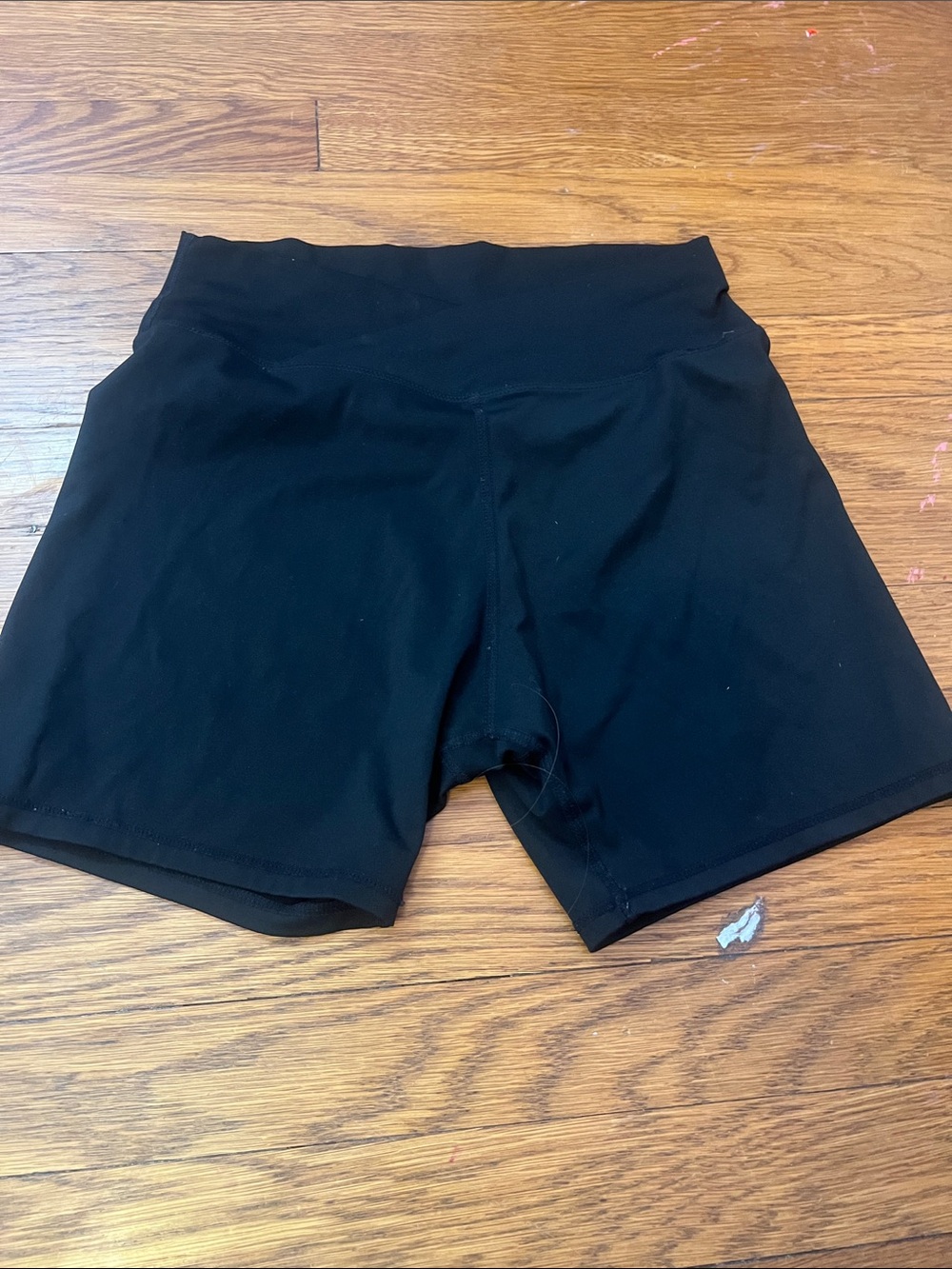 Women’s High-Waist Crisscross Waist Black Active Booty Shorts